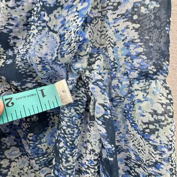 Joie NWT XXL Blue Parisian Paisley Sheer Long Balloon Sleeve Tiered Midi Dress - Picture 11 of 15